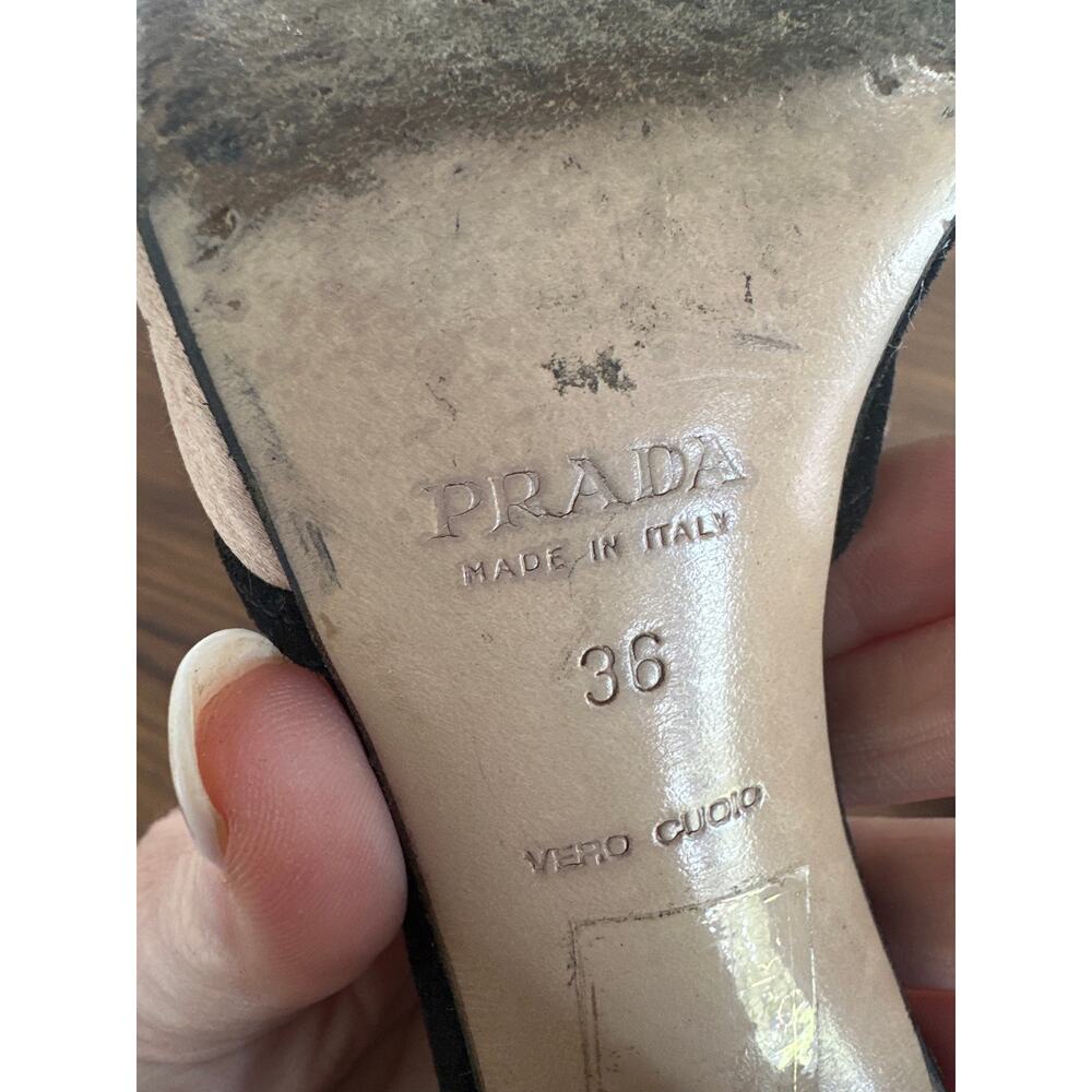 Vintage Prada Sandal Heels Flower Embellishment Size 36EU 6US - Picture 7 of 9